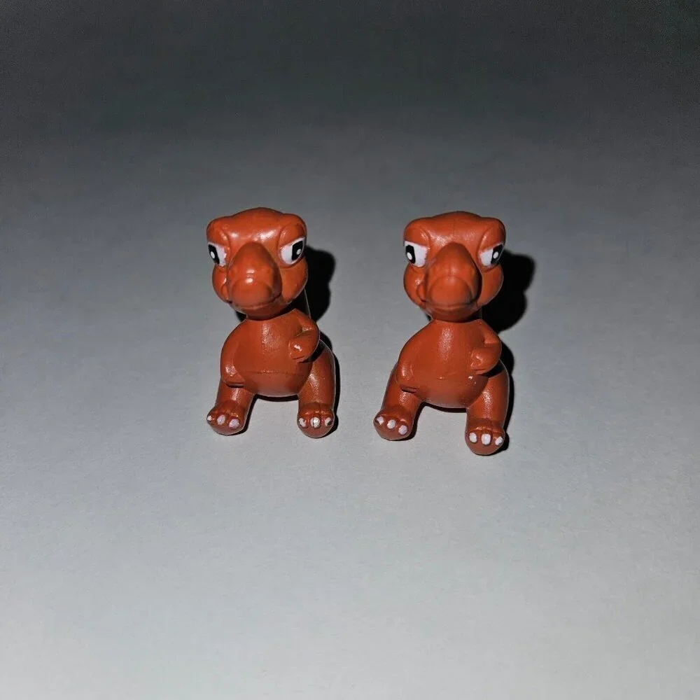 2 Dinosaur Figures Lot Baby T-Rex? Duplicates Cake Topper Toys SMALL 1.5